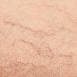 thread vein close up on light skin