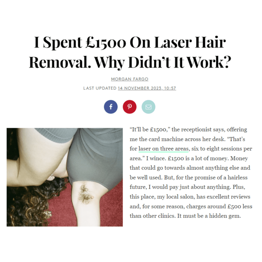 why didn't laser hair removal work article